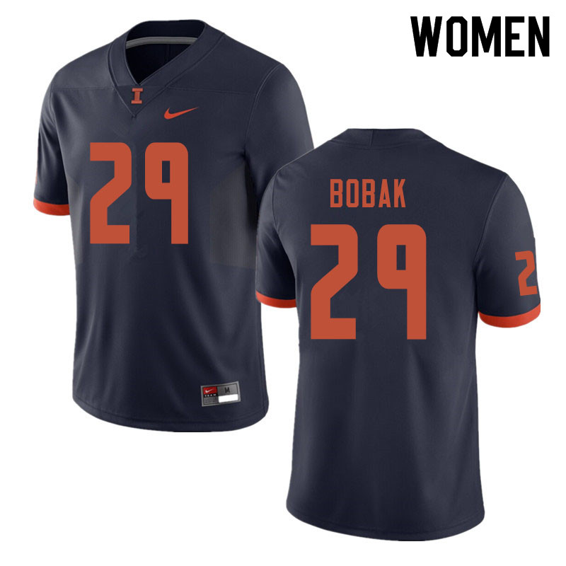 Women #29 Christian Bobak Illinois Fighting Illini College Football Jerseys Sale-Navy